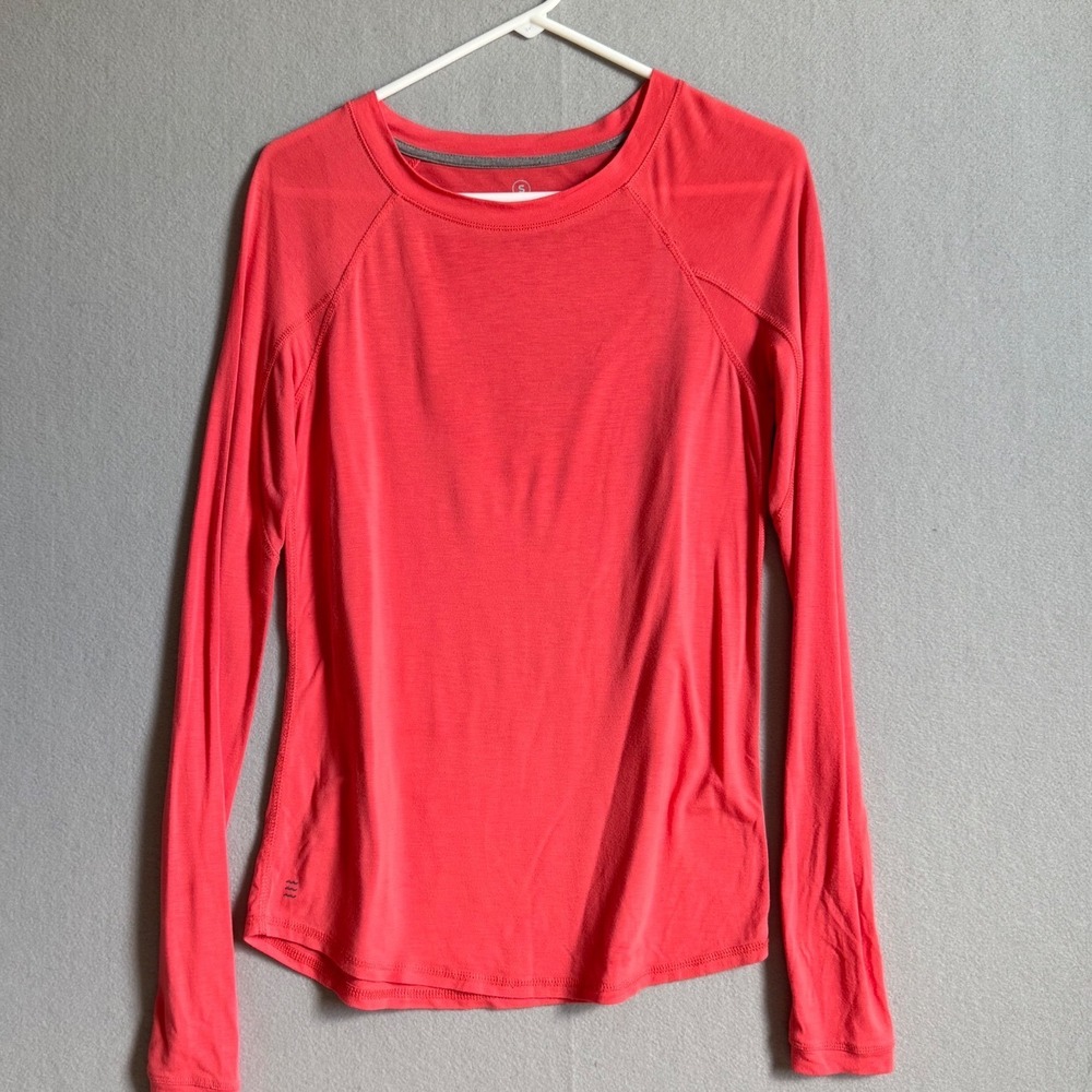 Free Fly Bamboo Top Women S Coral Pink Performance Long Sleeve Thumbhole Gym Run